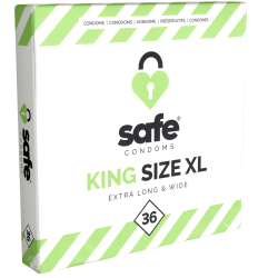 Safe «King Size XL» Condoms, 36 large condoms for comfortable safety
