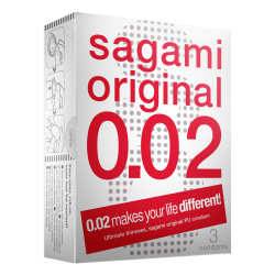 Sagami «Original 0.02» latexfrei, 3 ultradünne Kondome für Latex-Allergiker
