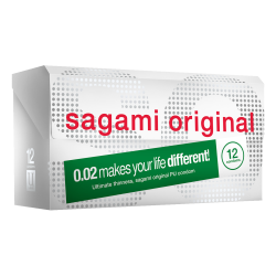 Sagami «Original 0.02» latexfrei, 12 ultradünne Kondome für Latex-Allergiker