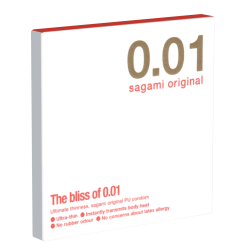 Sagami «Original 0.01» latexfrei, 1 extrem gefühlsechtes und ultradünnes Kondom für Latex-Allergiker