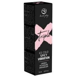 Secret Play «Triple» Ice Cold Spicy Vibration, 15ml veganes Unisex Gel mit dreifachem Stimulationseffekt