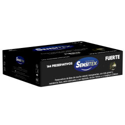 Sensitex «Extra Fuerte» (Extra Strong), 144 extra starke und vegane Kondome aus Spanien, Vorratsbox