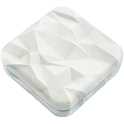 Kondombox aus Weißblech, Weiß mit Motiv «Flächen»