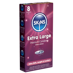 Skins «Extra Large» 8 XXL Kondome aus kristallklarem Latex - ohne Latexgeruch