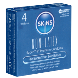 Skins «Non-Latex» 4 angenehme Kondome aus hypoallergenem und latexfreiem Material