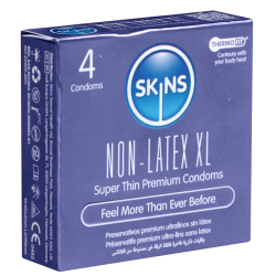 Skins «Non-Latex XL» 4 extra große Kondome aus hypoallergenem und latexfreiem Material