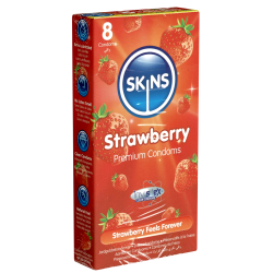 Skins «Strawberry» 8 Kondome mit feinem Erdbeeraroma - ohne Latexgeruch