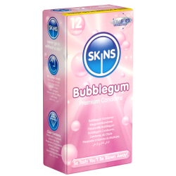 Skins «Bubblegum» 12 condoms with naughty bubblegum flavour - without latex smell