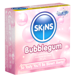 Skins «Bubblegum» 4 leckere Kondome mit Kaugummi-Aroma - ohne Latexgeruch