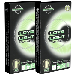 Love Light «Technosex» 2x6 Leuchtkondome mit fluoreszierendem Effekt