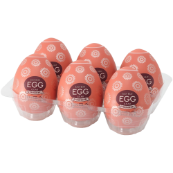 Tenga Egg Stronger Sixpack «Gear» Einmal-Masturbator mit stimulierender Struktur (Zahnrad-Noppen), 6 Stück