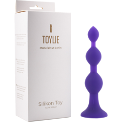 Toylie Silikon Anal Dildo «Bullet» lila, samtig weicher Analdildo mit drei Kugeln