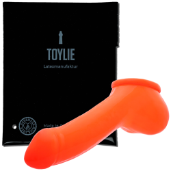 Toylie Latex-Penishülle «ADAM 5.5» neon-orange, mit ausgeformter Eichel und Hodensack