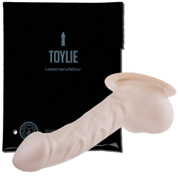 Toylie Latex-Penishülle «FRANZ» silber, mit Basis-Platte zum Ankleben an Latexkleidung
