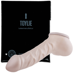 Toylie Latex-Penishülle «FRANZ» silber, mit starker Äderung und Hodensack