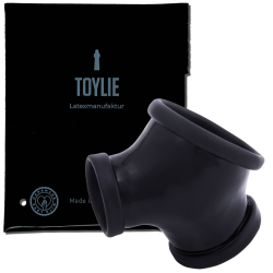 Toylie Latex-Penishülle «GIL» schwarz, ohne Schaft, mit Penisring und Hodenring