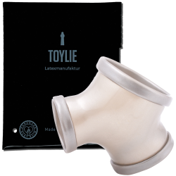 Toylie Latex-Penishülle «GIL» silber, ohne Schaft, mit Penisring und Hodenring