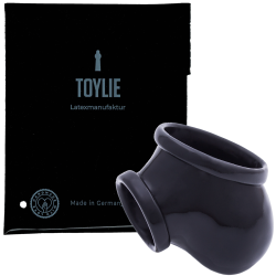 Toylie Latex Penis Sleeve «BEN» black, without shaft, with penis ring and molded scrotum - suitable for vegans