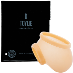 Toylie Latex-Penishülle «BEN» semi-transparent, ohne Schaft, mit ausgeformten Hodensack und Penisring