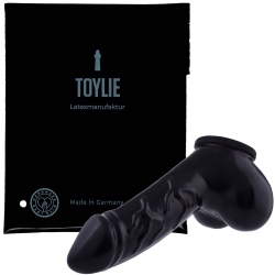 Toylie Latex-Penishülle «DANNY» schwarz, mit starker Äderung und Hodenteiler