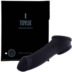 Toylie Latex-Penishülle «ERIK» schwarz, mit ausgeformter Eichel und Hodenring