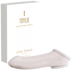 Toylie Latex-Penishülle «ERIK» silber, mit ausgeformter Eichel und Hodenring