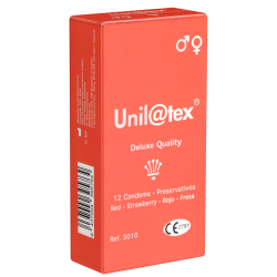 Unilatex «Red - Strawberry Aroma» 12 rote Kondome mit Erdbeer-Aroma