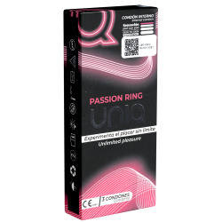 UNIQ «Passion Ring» female condom, 3 non-latex female condoms with ring - no interruption of the foreplay