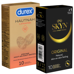! Kondomotheke® Latexfrei Duo-Pack - SKYN & Durex 20 Kondome aus Polyisopren, vegan & hypoallergen