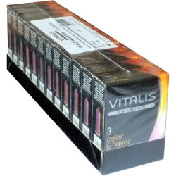 Vitalis PREMIUM «Color & Flavour» 12x3 multi-colored and tasty condoms for exciting oral sex, value pack