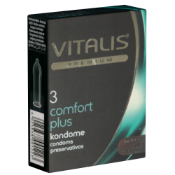 Vitalis PREMIUM «Comfort Plus» 3 Kondome mit mehr Freiraum für die empfindliche Eichel