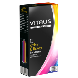 Vitalis PREMIUM «Color & Flavour» 12 bunte Kondome mit Aromen für Oralverkehr
