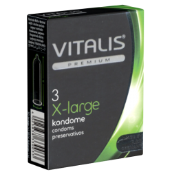Vitalis PREMIUM «X-Large» - 3 lange Latexkondome, extra Umfang