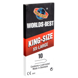 Worlds Best «King Size XX-Large» 10 extra große Kondome mit geformtem Ende