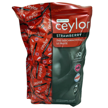 Ceylor «Strawberry» geschmackvolle Kondome mit Aroma-Gleitcreme, verpackt im hygienischen Dösli
