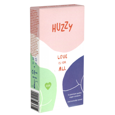HUZZY «Love is for all» 12 sustainable and vegan condoms for a world of love