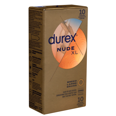Durex «Nude XL» 10 ultra thin and extra large quality condoms for even more feelings