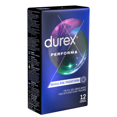Durex «Performa» 12 ausdauernde Markenkondome mit Easy-On™-Passform