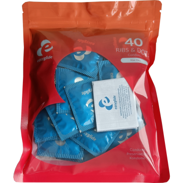 EasyGlide «Ribs & Dots» stimulating ribbed-dimpled condoms