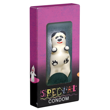 XL-Scherzkondom mit Figur «Panda» 1 Stück, handbemalt