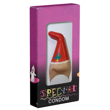 XL-Scherzkondom mit Figur «Weihnachtsstrumpf» 1 Stück, handbemalt