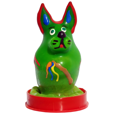 Scherzkondom mit Figur «Osterhase (grün)» 1 Stück, handbemalt