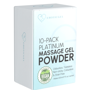 EROTICGEL «Platinum Massage Gel Powder» Travel Pack, japanisches Massagegel-Pulver aus natürlichen Inhaltsstoffen, 10x5g