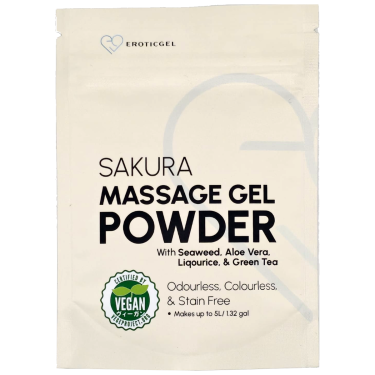 EROTICGEL «Nuru Massage Gel Powder - SAKURA Edition» 50g japanisches Massagegel-Pulver mit Aloe Vera, Grünem Tee, Algen und Süßholz-Extrakt