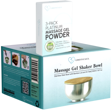 EROTICGEL «Massage Gel Set» 3x5g japanisches Massagegel-Pulver + Schale für Nuru-Massagegel