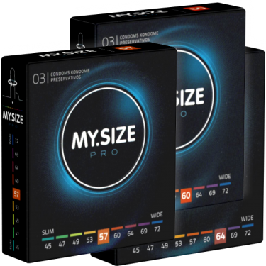 My.Size PRO «Test Pack XL» (57mm, 60mm, 64mm) 3 x 3 condoms to try on and test