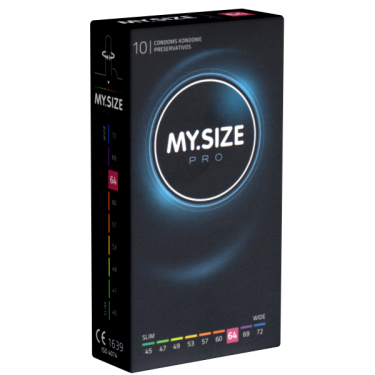 My.Size PRO «64mm» 10 hypoallergene XXL Maßkondome, VYTEX-Latex