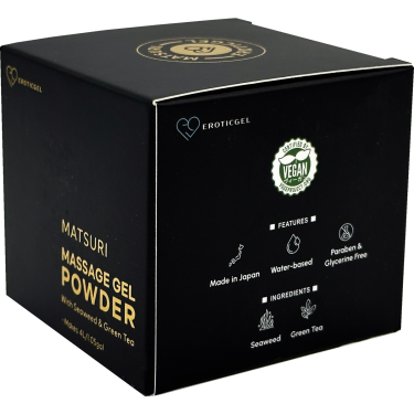 EROTICGEL «Nuru Massage Gel Powder - MATSURI Edition» japanisches Massagegel-Pulver mit Grünem Tee und Algen-Extrakt