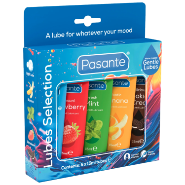 Pasante «Lubes Selection» 5x15ml verschiedene Sorten Gleitgel mit Aroma & ohne Parabene
