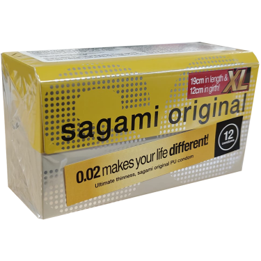 Sagami «Original XL-Size» latexfrei, 12 besonders große Kondome für Latex-Allergiker